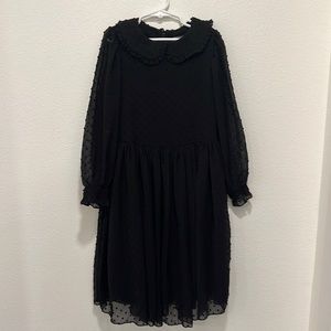 Tocoto Vintage black Swiss dot dress. Size 10.